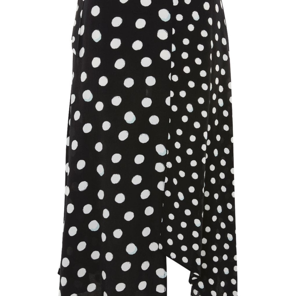 Topshop Spotted Hanky Hem Skirt